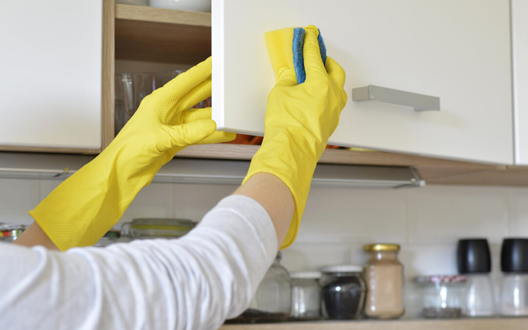 How to Clean Sticky Grease off Kitchen Cabinets